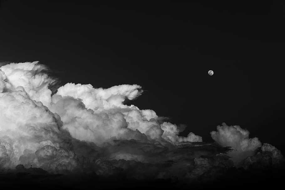 dark sky, moonlight, night, beauty in nature, no people, cloud - sky HD wallpaper