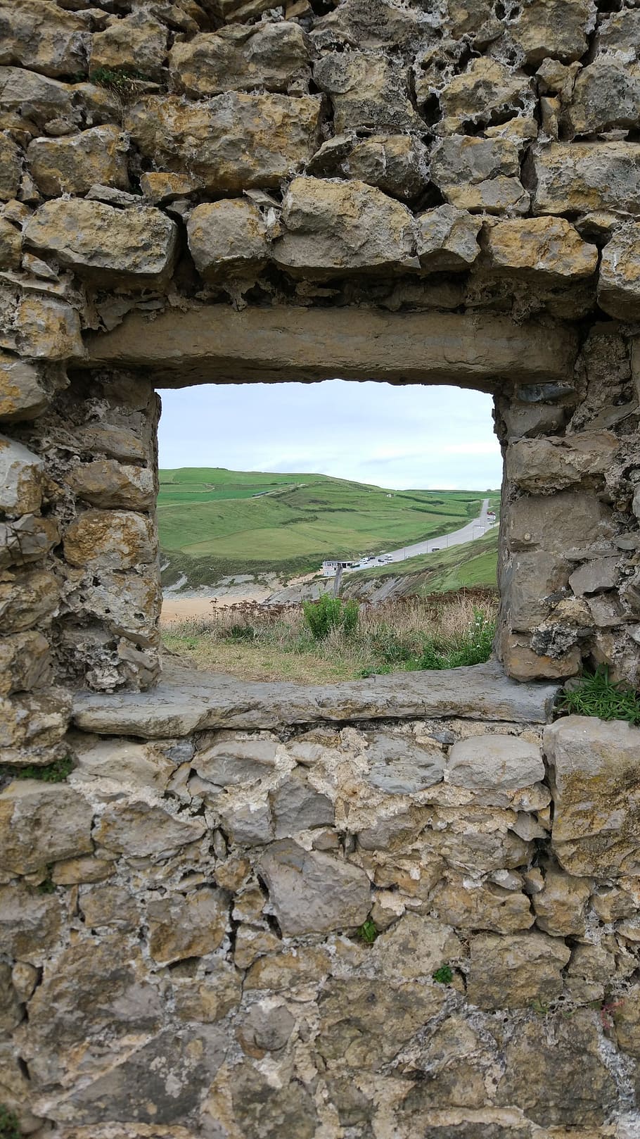 window, beach, landscape, architecture, built structure, stone wall HD wallpaper