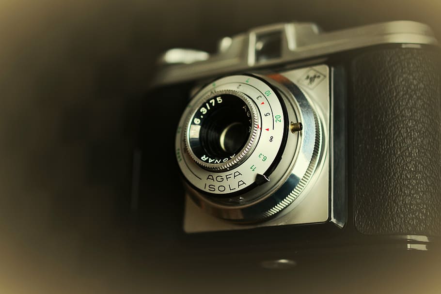 black point-and-shoot camera in tilt shift lens photography, old, HD wallpaper