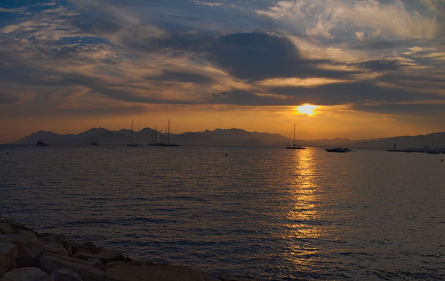 sunset, dawn, water, dusk, sky, scenics - nature, beauty in nature HD wallpaper