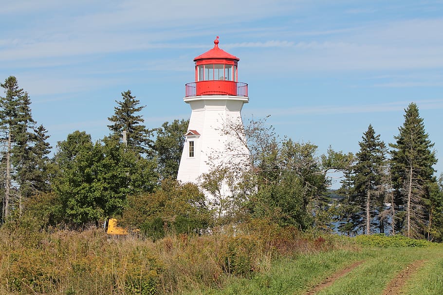 lighthouse, scenery, cape, breton, landscape, nature, nova scotia, HD wallpaper