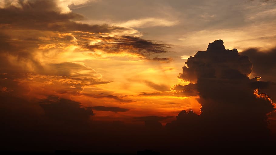 clouds, sunset, the afternoon, cloud - sky, beauty in nature HD wallpaper