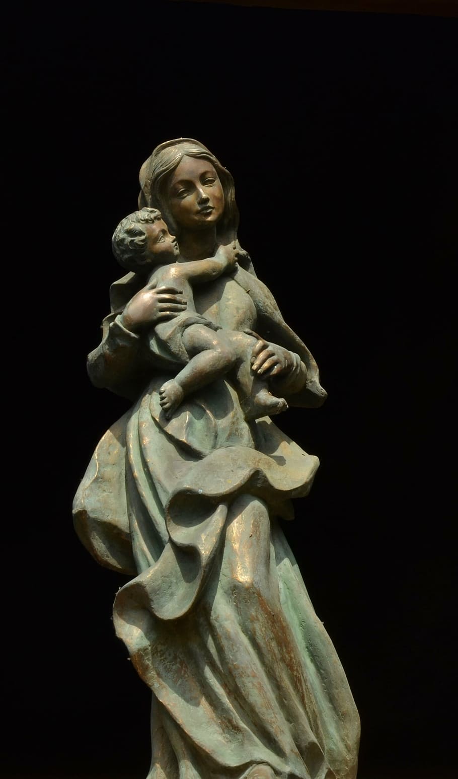 maria, christ, image, statue, religion, church, sculpture, human representation HD wallpaper