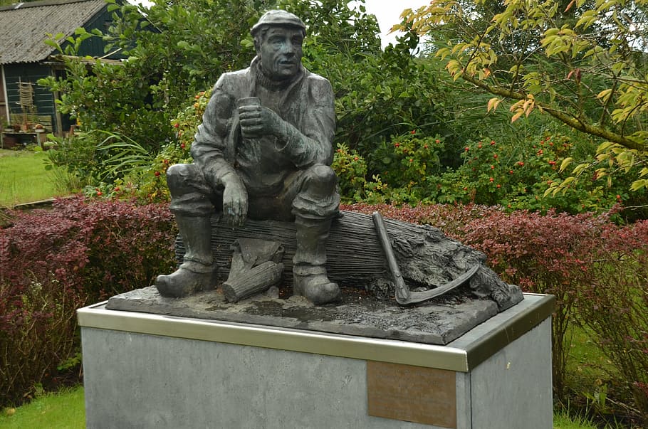 reed, reed cutter, craft, labor, image, statue, brass, art HD wallpaper