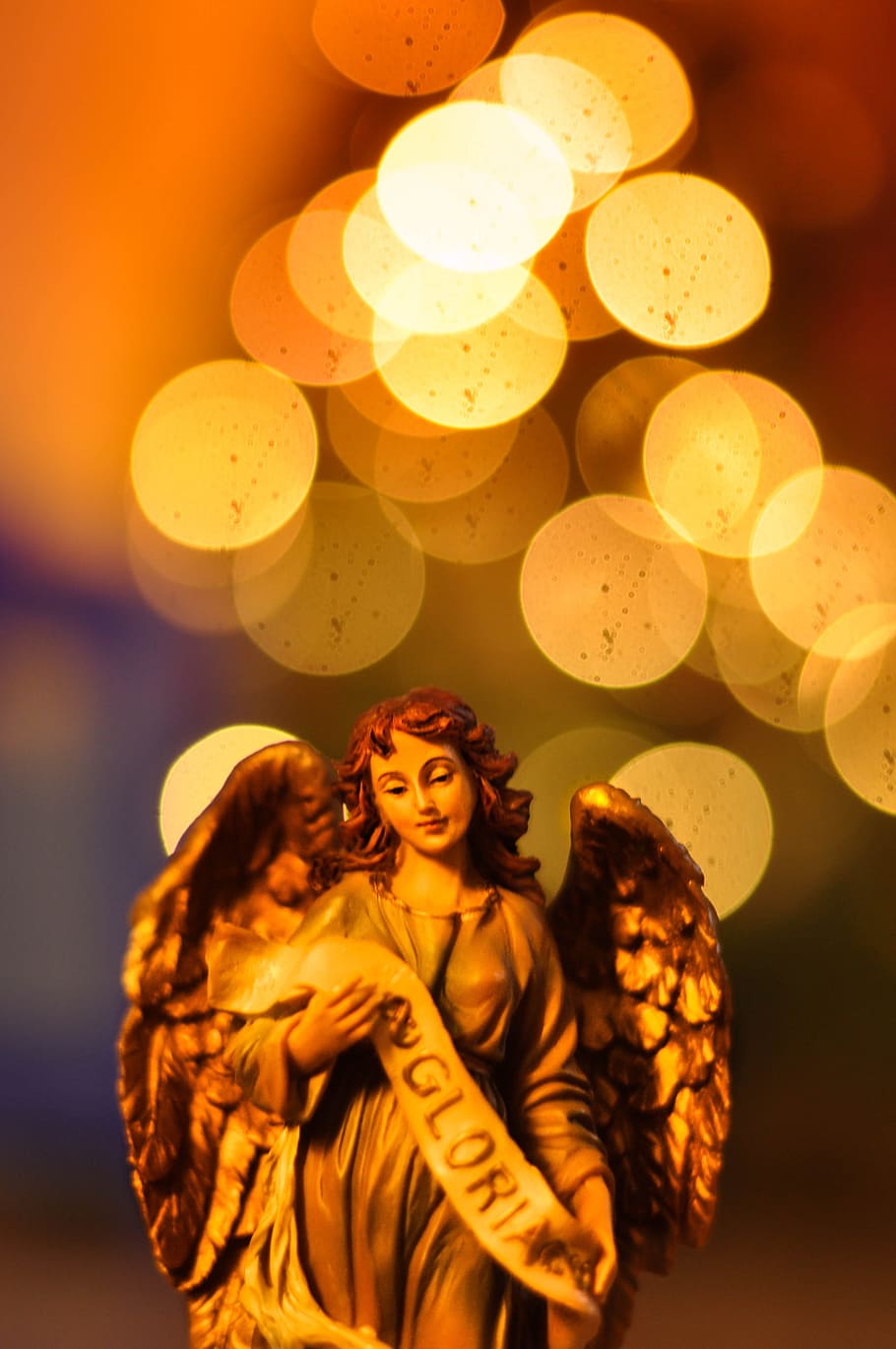 angel, bokeh, light, one person, women, adult, young adult HD wallpaper