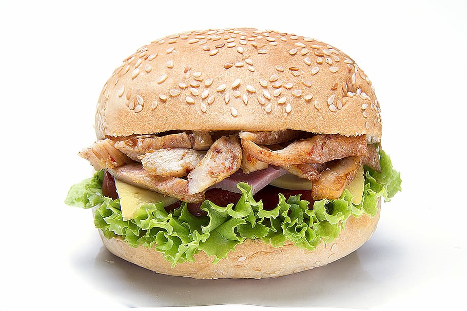 pork cutlet burger, kebab, sandwich, food, fast, meal, lunch, HD wallpaper