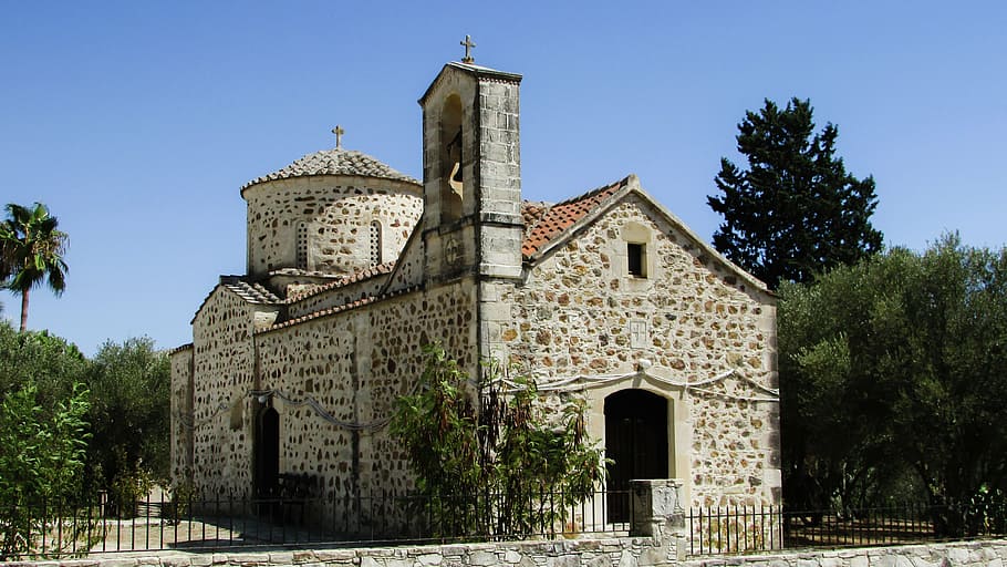 cyprus, pyrga, ayia marina, church, 12th century, orthodox, HD wallpaper