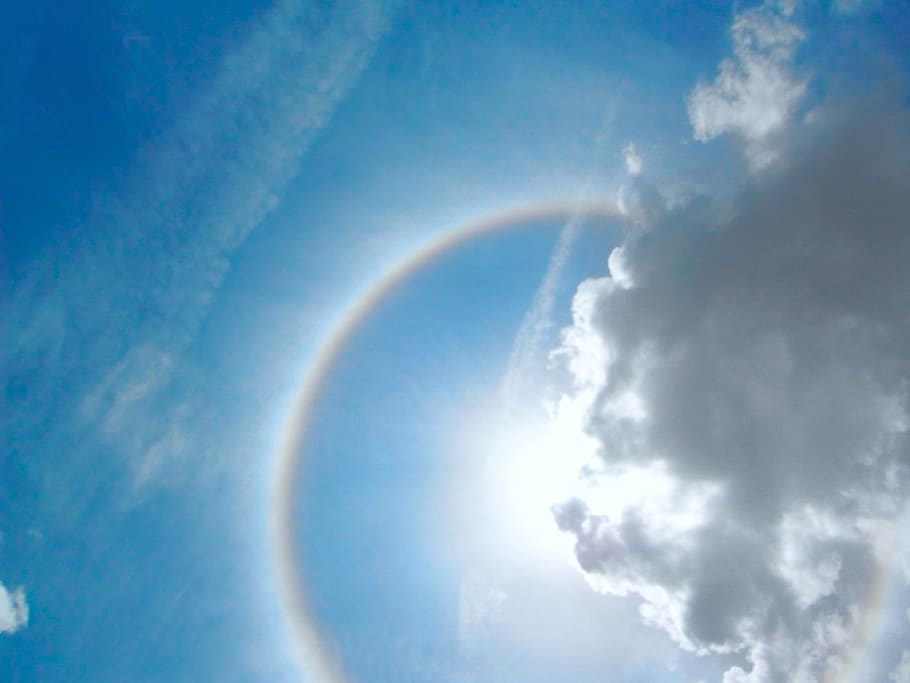 halo, sun, sky, light, sunlight, rays, clouds, solar, glow HD wallpaper