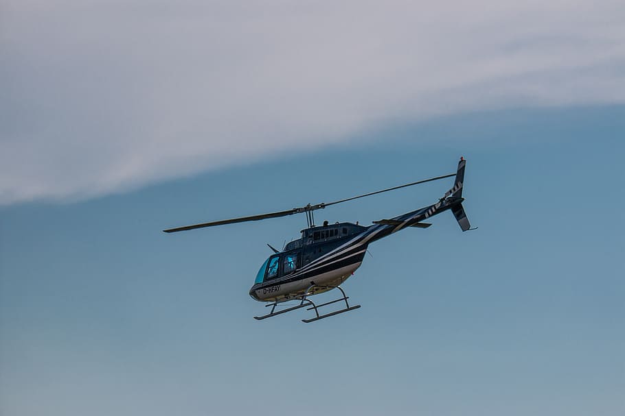 helicopter, blue, fly, sky, air, aviation, aircraft, transportation HD wallpaper