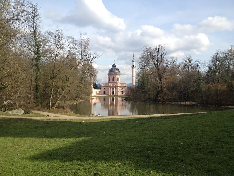 Schwetzingen, Mosque, Romantic, beautiful, castle park, orange HD wallpaper