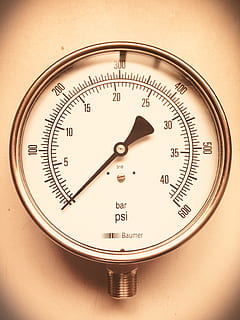 round grey analog gauge, pressure gauge, industrial, clock HD wallpaper