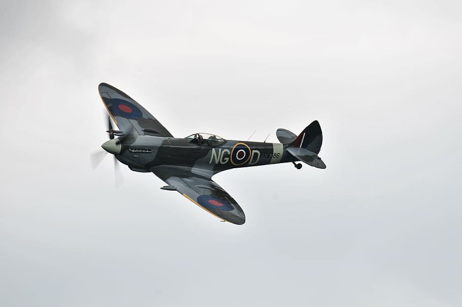 spitfire, air show, plan, airplane, old-fashioned, military HD wallpaper