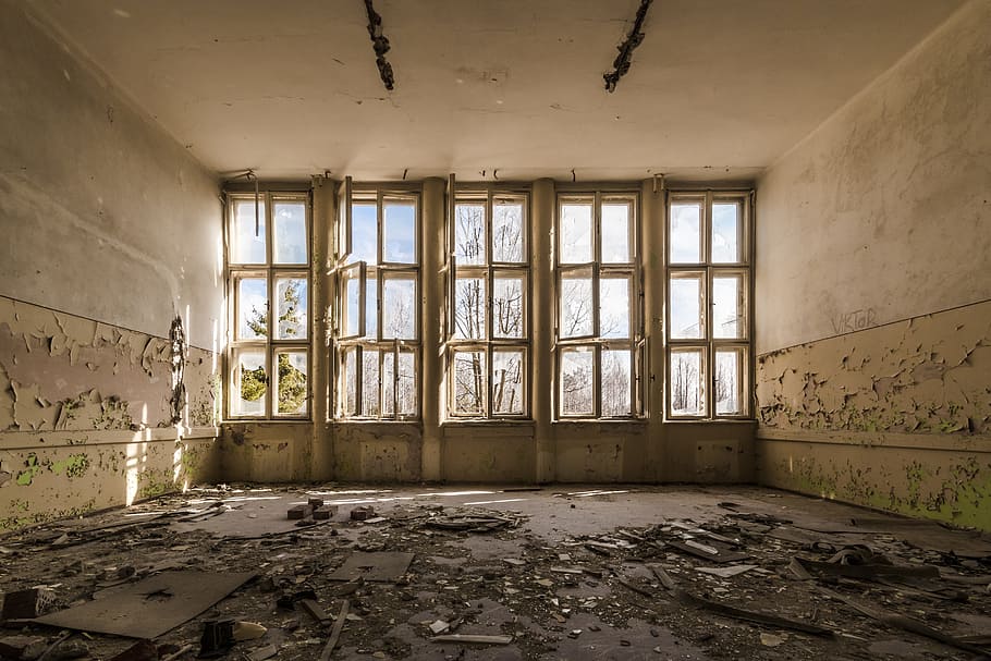 white wooden framed clear glass window, ruin, lapsed, decay HD wallpaper