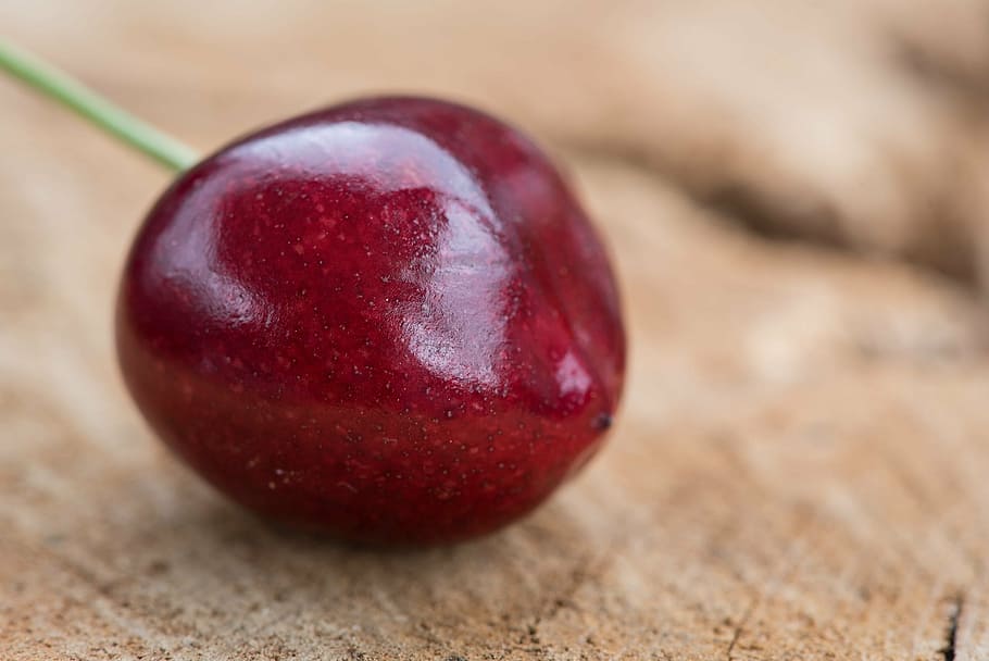 selective focus photography of red fruit, cherry, ripe, purple HD wallpaper