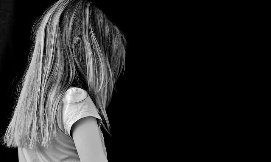 girl with black background wallpaper, sad, desperate, lonely