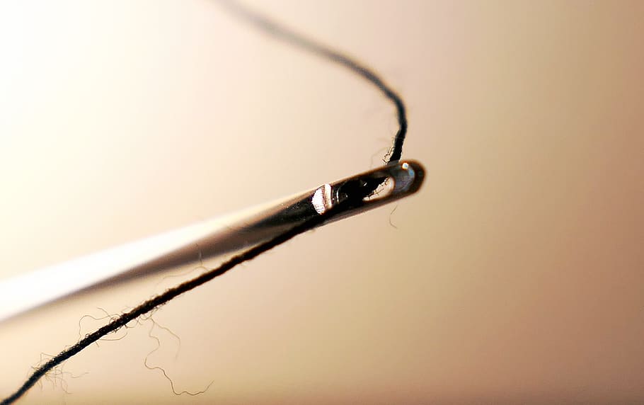 needle, thread, yarn, sew, sewing thread, tailoring, bobbin HD wallpaper