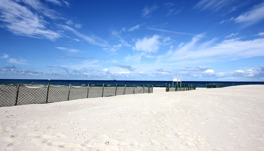 beach, warnemünde, sand, sea, sky, baltic sea, sand beach