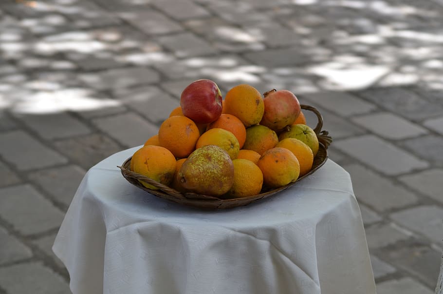 Fruit, Orange, Cloth, Fine, Table, outdoors, food, food and drink HD wallpaper