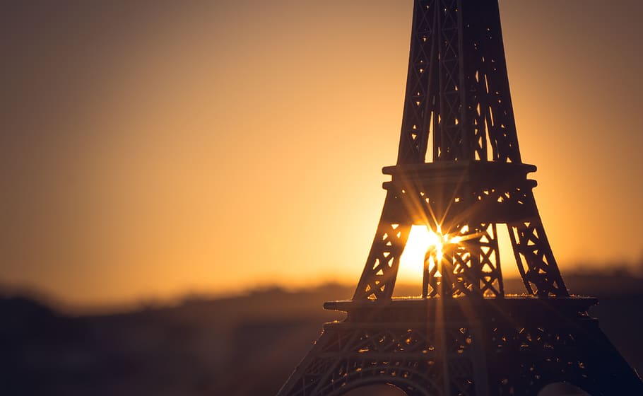sunset, dawn, outdoors, sky, eiffel tower, nature, no people HD wallpaper