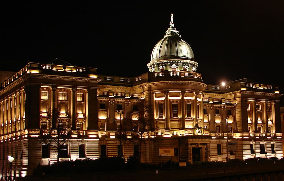 Mitchell Library at Night, architecture, building, photos, glasgow