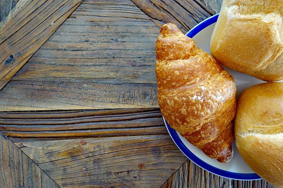 breakfast, croissantes, roll, food, food and drink, freshness HD wallpaper