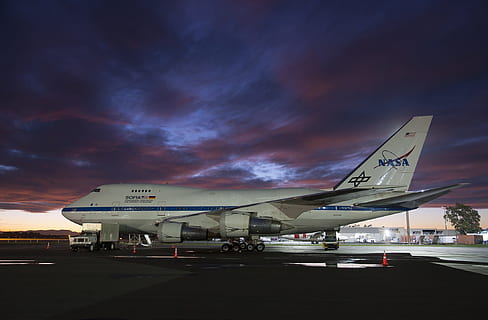 jetliner, boeing 747sp, modified, telescope, nasa, national HD wallpaper