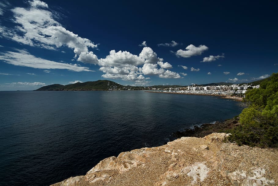 sea, clouds, sky, beach, horizon, blue, landscape, nature, coastal HD wallpaper