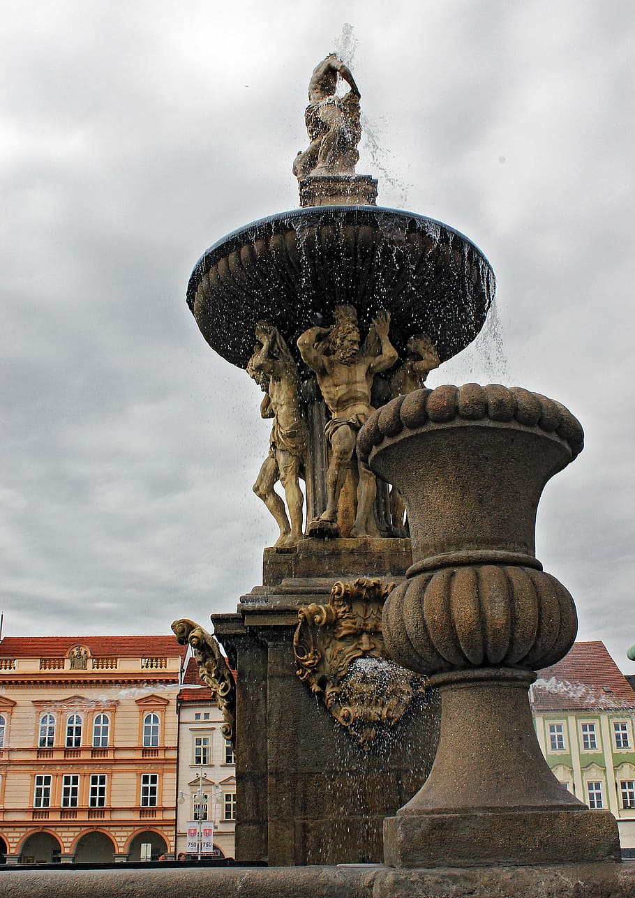 fountain, column, city, sculpture, representation, art and craft HD wallpaper