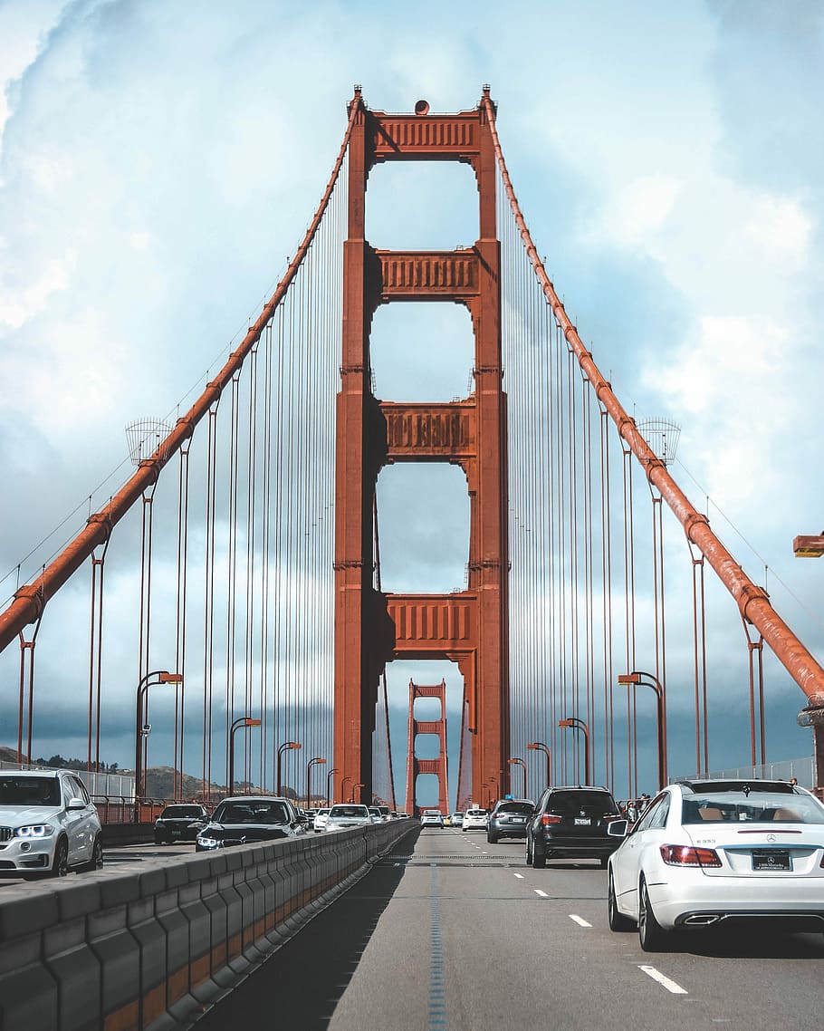 HD wallpaper: cars crossing in the bridge, Golden Gate Bridge, San