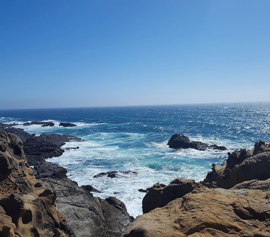 california, caliph, beach, mar, ocean, beira mar, horizon, landscape HD wallpaper