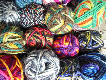 assorted-color rolled yarns, colored, multi-colored, knitting HD wallpaper