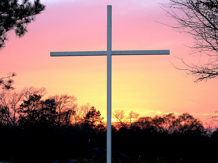 Cross, Sunset, Texas, Nature, sunset sky, outdoors, god, silhouette HD wallpaper