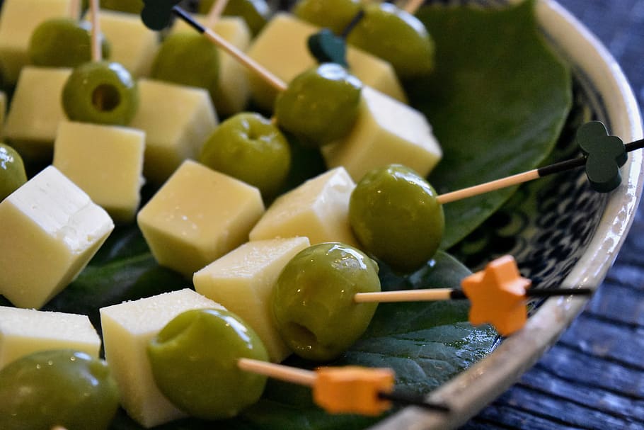 vegetable in bowl, Olive, Cheese, Plate, Snacks, cooking, dining HD wallpaper