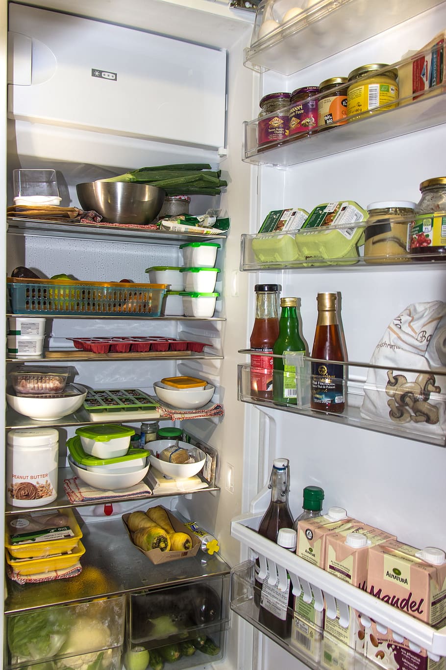 HD wallpaper: white single-door refrigerator, icebox, food, cold, kitchen,  vegetables | Wallpaper Flare