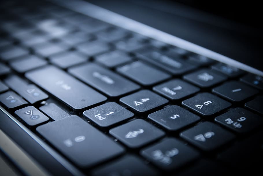 selective photography of black laptop computer, keyboard, it HD wallpaper