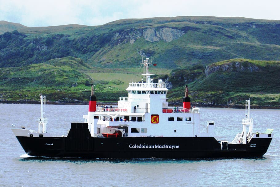 scotland, oban, ferry, calmac, caledonian macbrayne, mountain, HD wallpaper