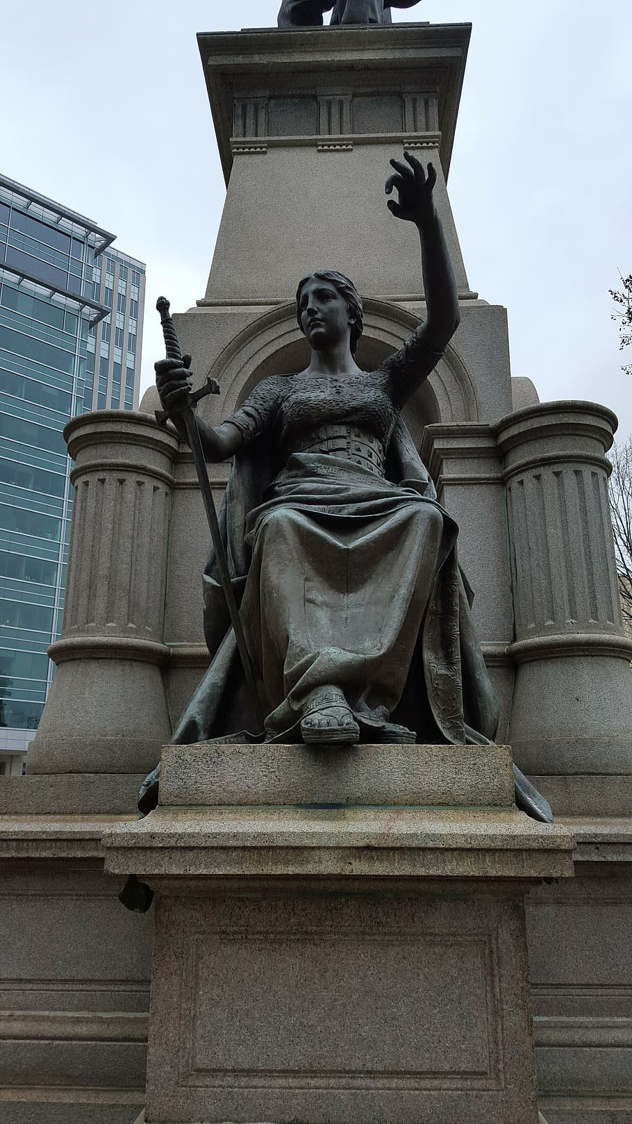 woman holding sword statue, justice, politics, symbol, law, lady, HD wallpaper