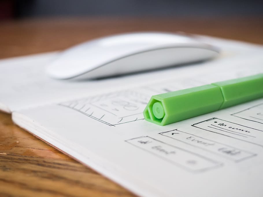 highlighter, notebook, notepad, design, mockups, creative, business HD wallpaper