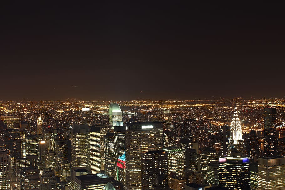 HD wallpaper: New York, Skyline, Night, Long, Long Exposure, new york ...