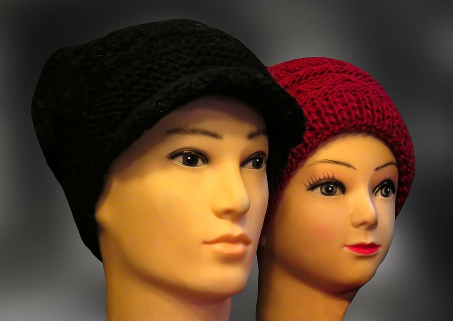 model, doll, head, face, cap, eyes, sale, decoration, man, woman HD wallpaper