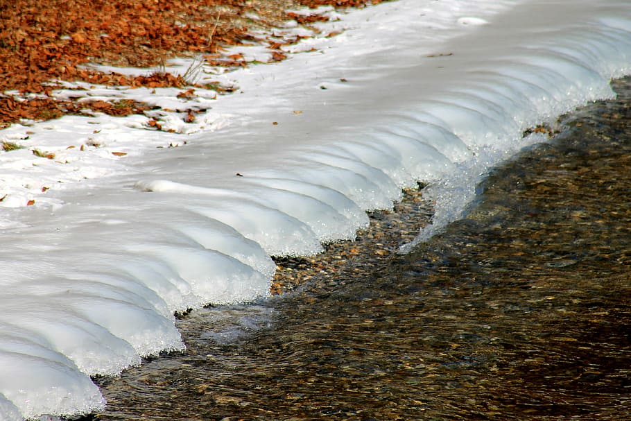 ice, water, winter, no people, nature, white color, day, high angle view HD wallpaper
