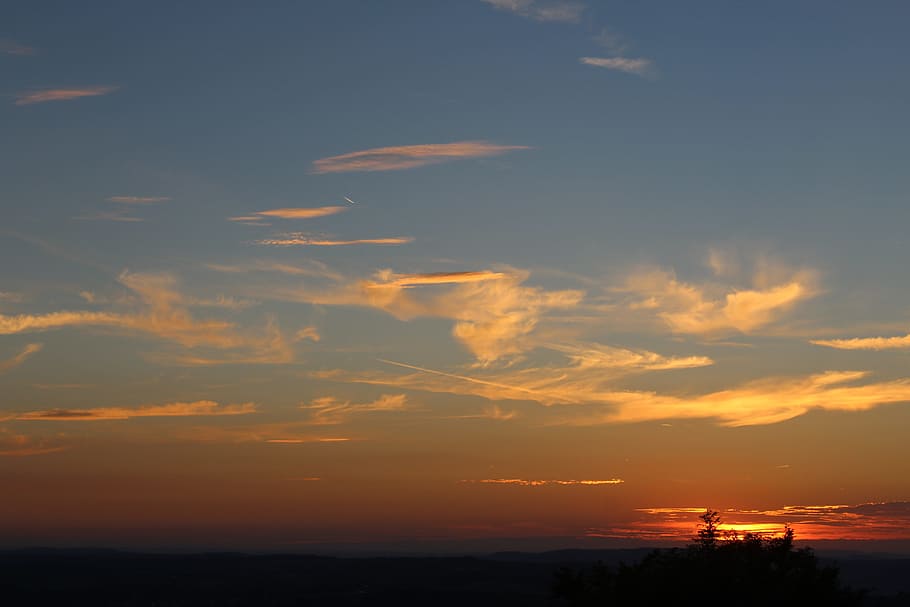 sunset, sky, dusk, evening sky, abendstimmung, clouds form HD wallpaper
