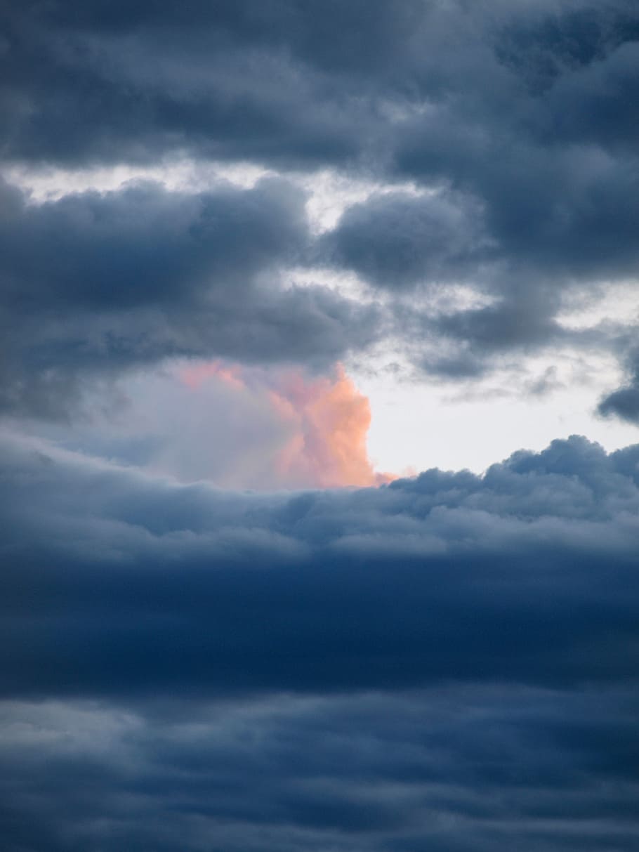 clouds, sky, spotlight, clouds form, dark clouds, nature, mood HD wallpaper