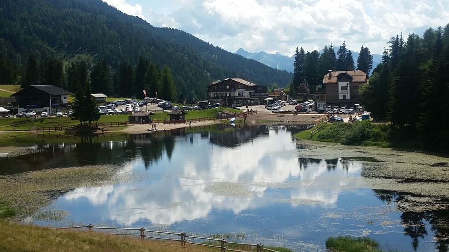 Terme, Pond, Landscape, lake, nature, mountain, scenics, water HD wallpaper