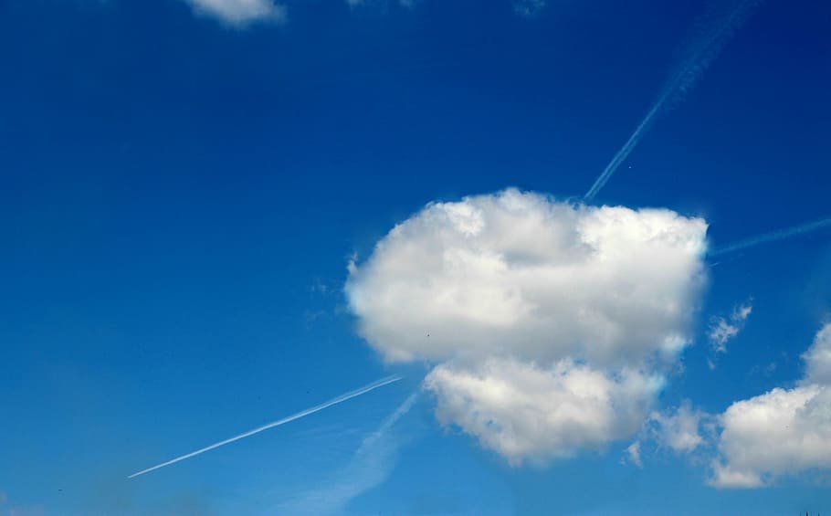 cloud, heart, form, white, fluffy, sky, blue, nature, cloud - Sky HD wallpaper