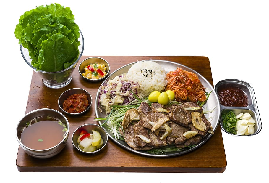 meat, bibimbap, zhang china, kimchi, food, food and drink, healthy eating, HD wallpaper