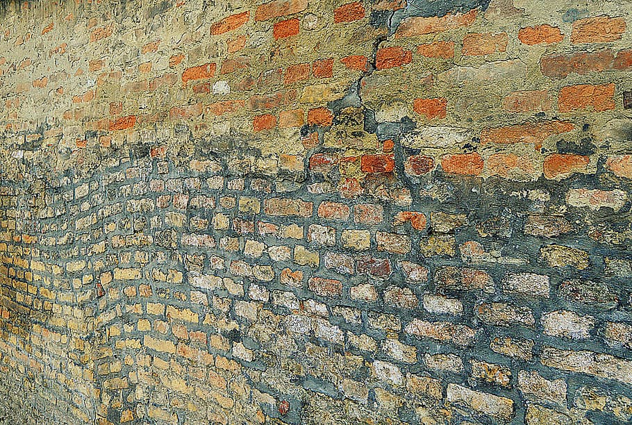 gray and orange brick wall during daytime, old, old building HD wallpaper