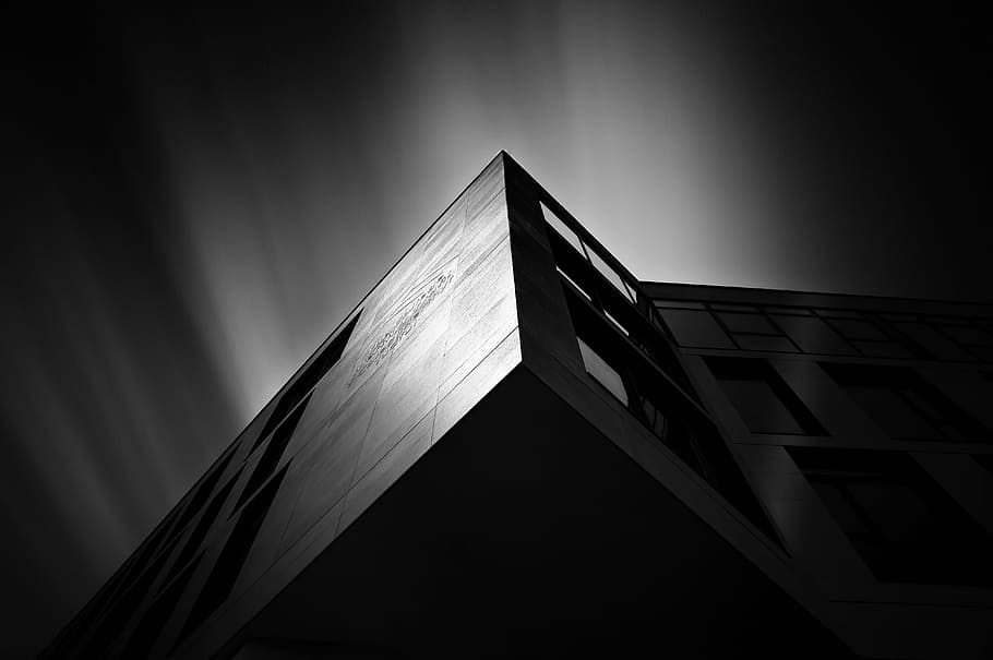 black low-angle photo of building, architecture, structure HD wallpaper