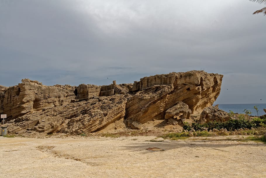 stone, rock, cliffs, greece, rhodes, sea, water, rock - object HD wallpaper