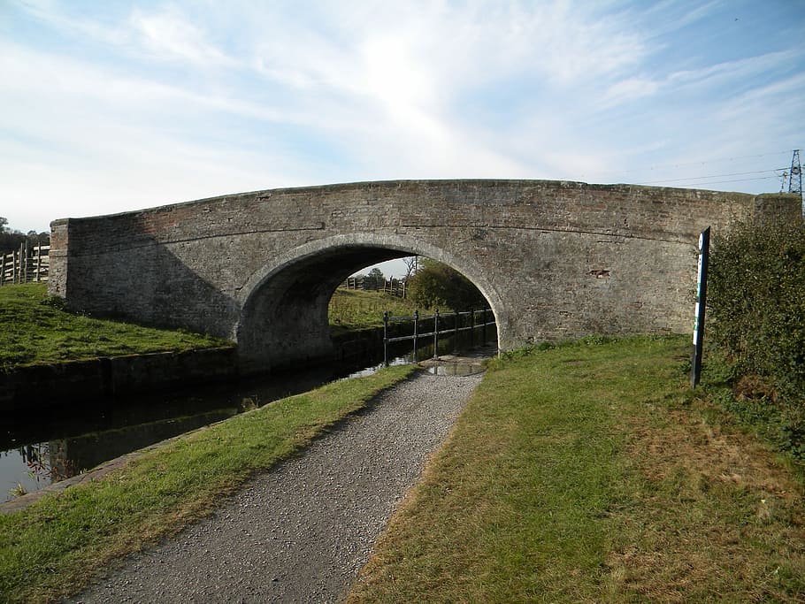 bridge, canal, water, path, arch, architecture, sky, built structure HD wallpaper